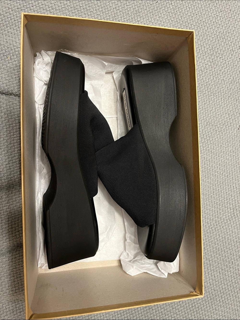 Steve Madden Black Slinky Sandals - Picture 5 of 6